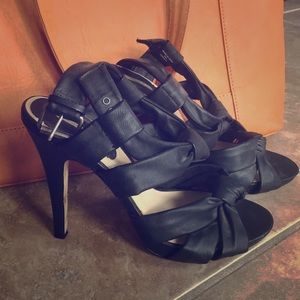 Max Studio black strappy heels